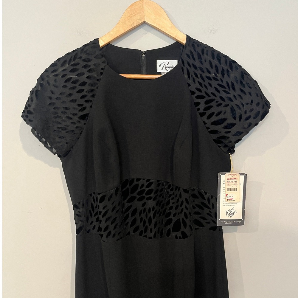 Reggio Vintage Velvet Burnout Maxi Dress Leopard Black 6 Lord & Taylor NWT